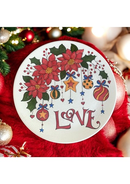 Çini, El Boyaması, Dekoratif Duvar Tabağı, Love - Sevgi Duvar Tabağı, Hediye fiyatları