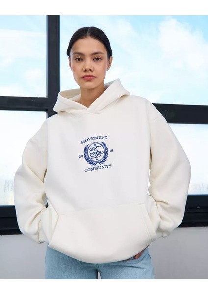 Kadın Baskılı Sweatshırt 3 Iplik Kaliteli Kumaş Oversıze Kesim
