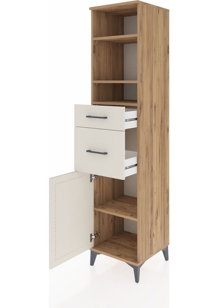 Hyperion Dolap 4 Raflı 2 Çekmeceli Tek Kapaklı 44X44X195 Çam-Aytaşı fırsatları