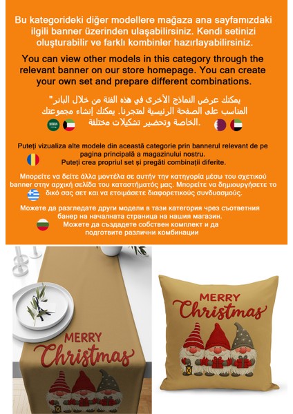 Yılbaşı Serisi 140X40 cm Dijital Baskılı Runner (Christmas Noel) fiyatları