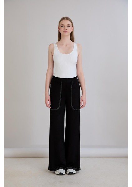 Pis Dikişli Cepli Bol Paça Eşofman Altı Siyah fiyatları