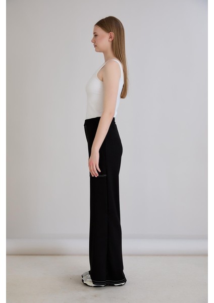 Pis Dikişli Cepli Bol Paça Eşofman Altı Siyah indirimleri