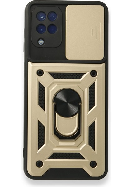 Samsung Galaxy M32 Kılıf Kamera Koruma Sürgülü Şık Pars Tank Sert Silikon Kapak