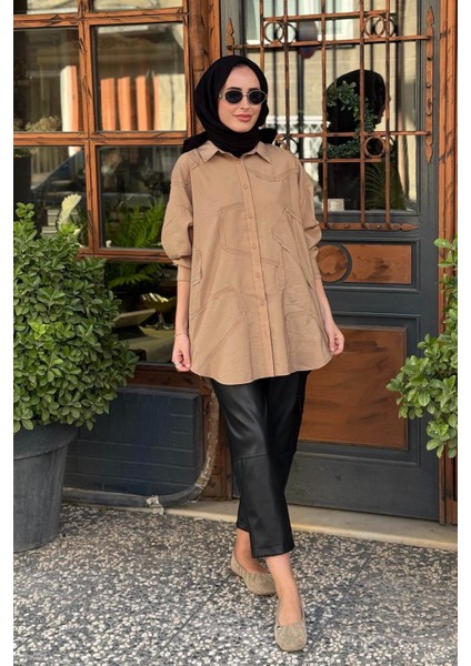 Gömlek W-6146 Vizon