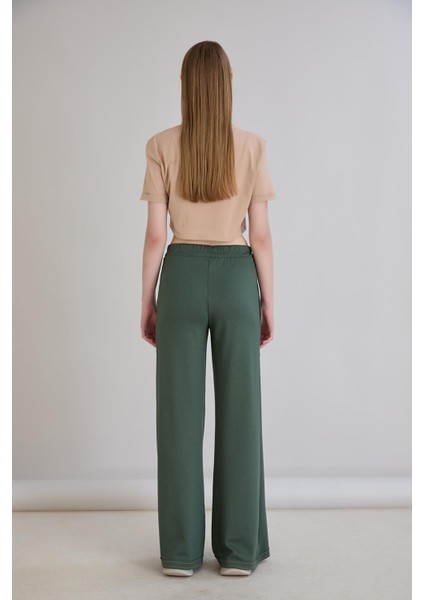 Pis Dikişli Cepli Bol Paça Eşofman Altı Haki