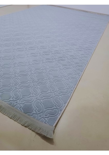Elit Embos Gri Kabartmalı Saçaklı Kaymaz Taban Yıkanabilir Kesme Yolluk Halı fiyatları