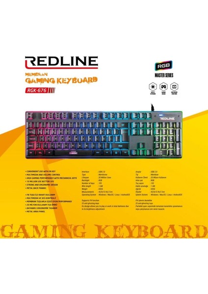 RGK-676 Gaming Keyboard fiyatları