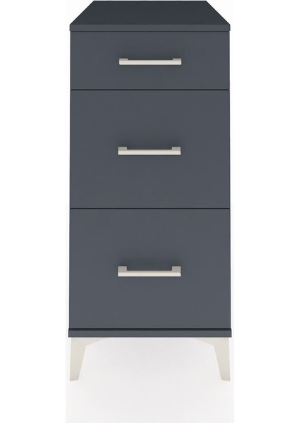 Kronos Komodin 3 Çekmeceli 44X59X96 Antrasit-Antrasit