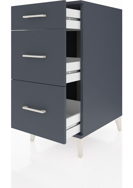 Kronos Komodin 3 Çekmeceli 44X59X96 Antrasit-Antrasit fırsatları