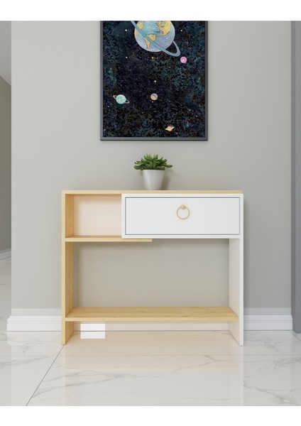 Nova Dresuar | Beyaz - Safir Meşe