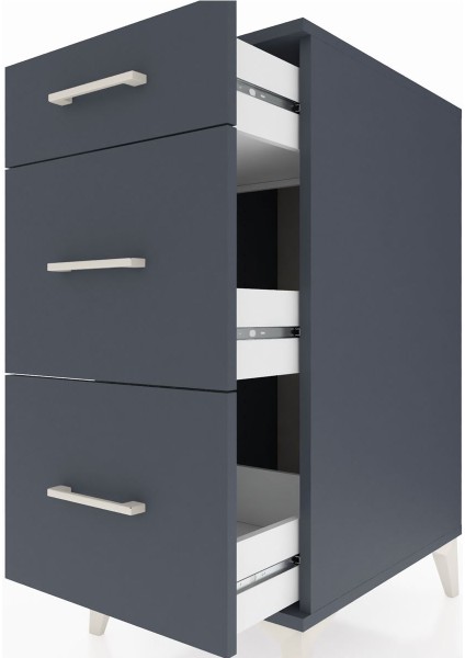 Kronos Komodin 3 Çekmeceli 44X59X96 Antrasit-Antrasit indirimleri