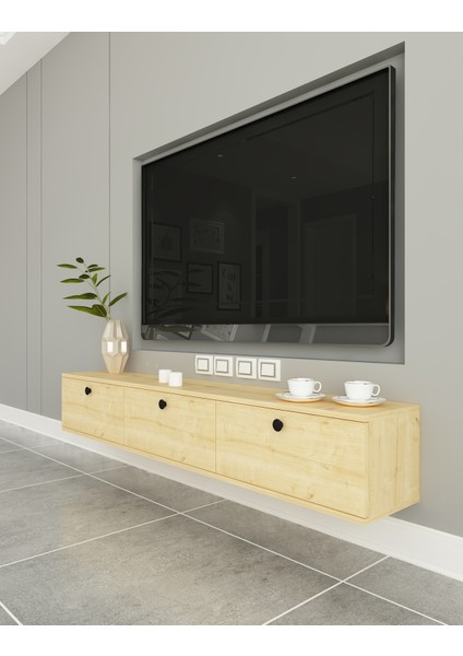 Miralay Tv Ünitesi Duvara Monte | Safir Meşe - Safir Meşe modelleri