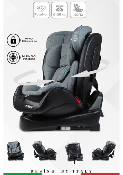 Profix Pro 360 Derece Dönebilen 0-36 kg Isofixli Oto Koltuğu modelleri