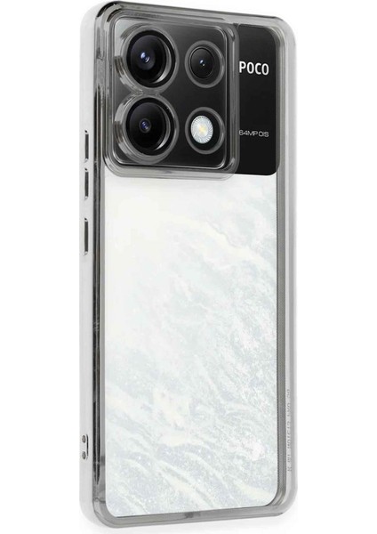 Poco X6 Kılıf Kamera Lens Korumalı Razer Lens Silikon Kapak - Gümüş