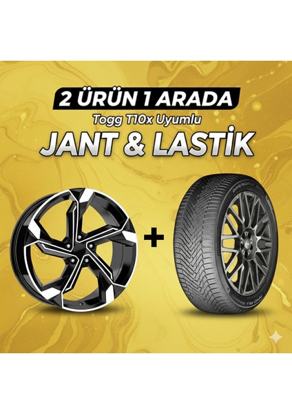 Togg T10X Uyumlu 225/60R18 Dört Mevsim Lastiği 4 Adet YILI:2025 + DY1708 Bd 18"jant 4 Adet