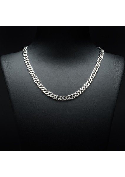 100 Mikron Rodyum Rambo Gümüş Zincir