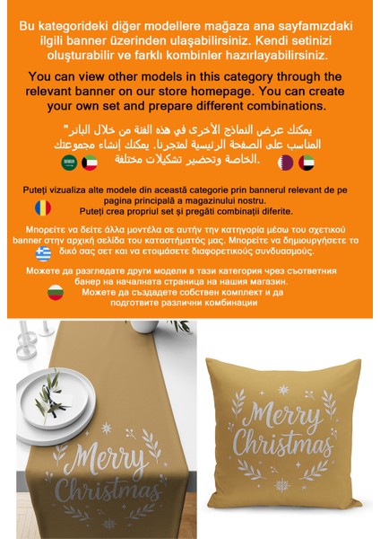 Yılbaşı Serisi 140X40 cm Dijital Baskılı Runner (Christmas Noel) fiyatları