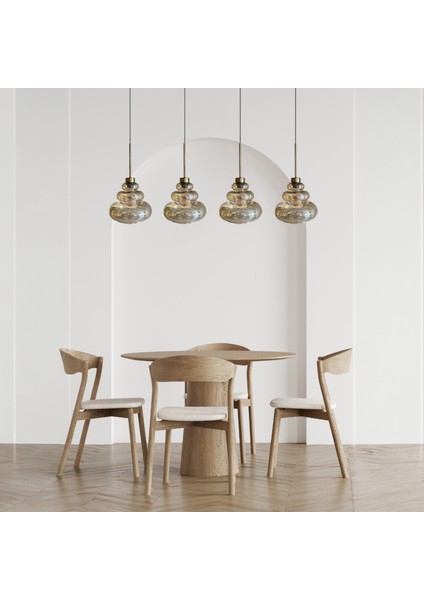 Lily Dörtlü Cam Bal Rengi Metal Çubuk Avize Ince Eskitme Başlık Retro Sarkıt Lamba Salon Aydınlatma fiyatları