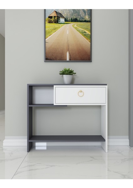 Nova Dresuar | Beyaz - Antrasit