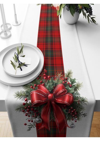 Yılbaşı Serisi 140X40 cm Dijital Baskılı Runner (Christmas Noel)