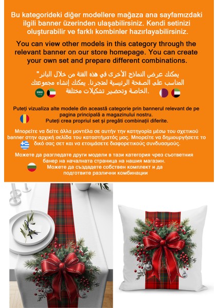 Yılbaşı Serisi 140X40 cm Dijital Baskılı Runner (Christmas Noel) fiyatları