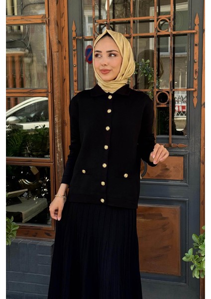Düğmeli Etekli Takım MB24.700 Siyah modelleri