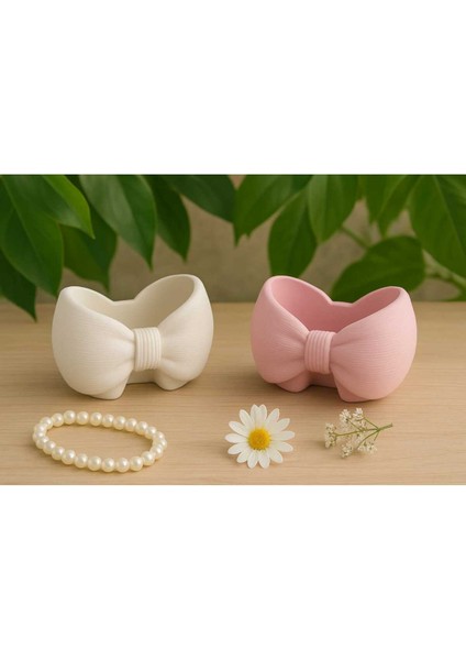 2'li El Yapımı Fiyonk Tasarımlı Saksılık - Handmade Taş Tozu Sukulent Mumluk Dekoratif Biblo 8 cm modelleri