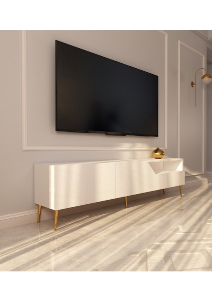 Saren Tv Ünitesi | Beyaz - Beyaz fiyatları