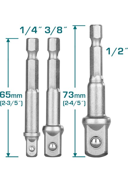 3 Lü Soket Adaptörü 1/4 - 3/8- 1/2 modelleri