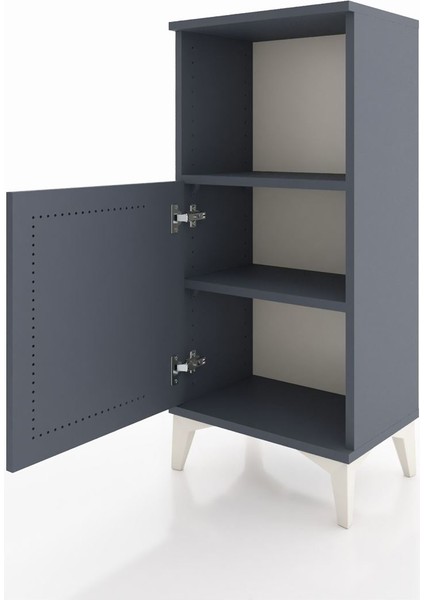 Arges Komodin 2 Raflı Tek Kapaklı 44X30X96 Antrasit-Antrasit fırsatları