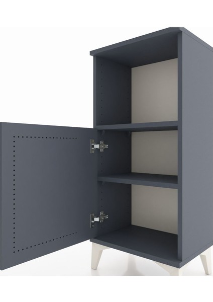 Arges Komodin 2 Raflı Tek Kapaklı 44X30X96 Antrasit-Antrasit indirimleri