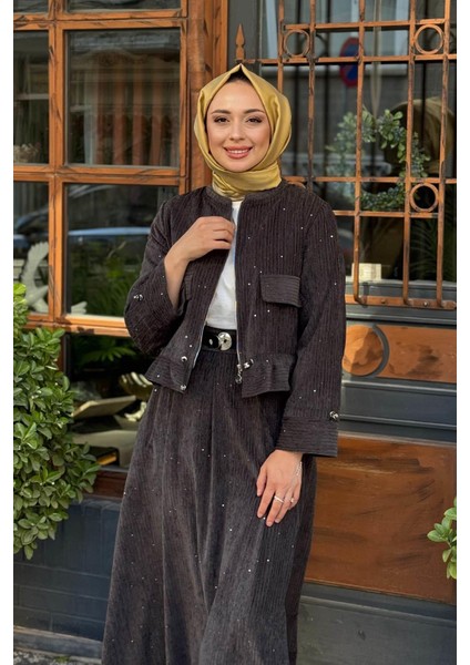 Etek-Ceket Takım W-6918 Gri modelleri