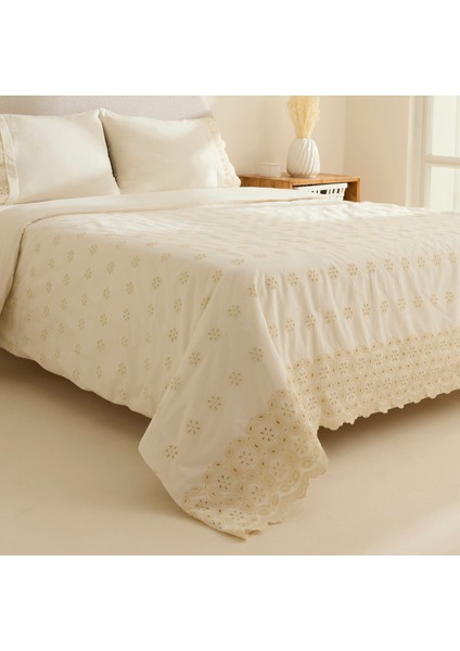 Lacera Brodeli Çift Kişilik Nevresim Takımı Ekru fiyatları