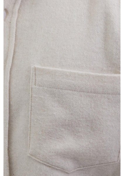 Erkek Regular Fit Klasik Kesim Düz Cepli Ekru Oduncu Gömlek