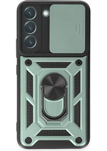 Samsung Galaxy S23 Kılıf Tam Koruma Sağlayan Kamera Sürgülü Sert Silikon Kapak Ryc/pars Yüzüklü