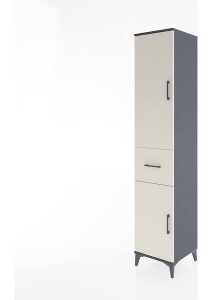 Hyperion Dolap 4 Raflı Tek Çekmeceli 2 Kapaklı 44X44X221 Antrasit-Aytaşı fiyatları