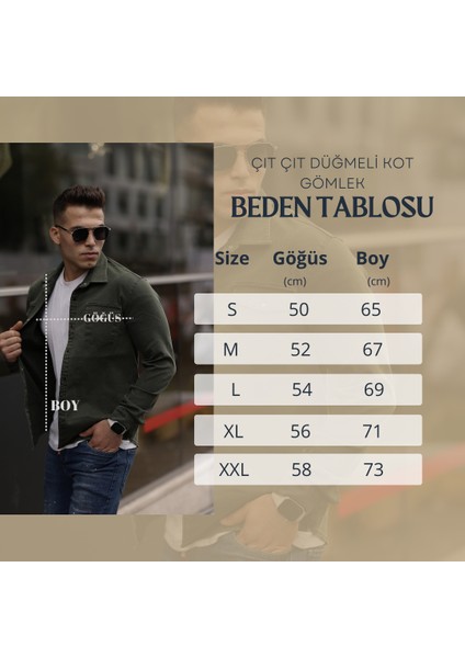 Gri Renk Çıt Çıt Düğmeli Çift Cep Kot Gömlek