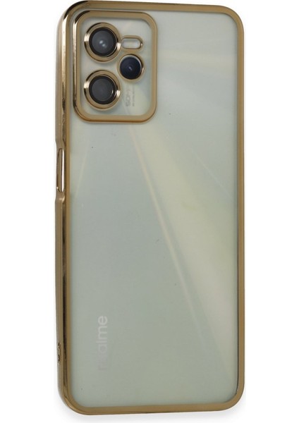 Realme C35 Kılıf Kamera Lens Korumalı Parlak Silikon Kapak Ryc/razer Lens - Gold