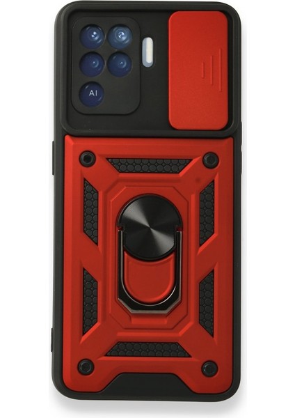 Oppo Reno 5 Lite Kılıf Tam Koruma Sağlayan Kamera Sürgülü Sert Silikon Kapak Ryc/pars Yüzüklü