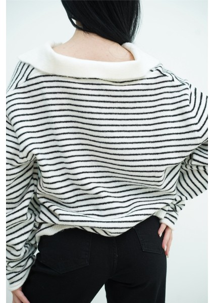 Çizgili Polo Yaka Kazak modelleri