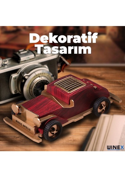 Retro Klasik Araba Şekilli Kablosuz Bluetooth Hoparlör – 1500MAH Şarjlı, Bt/tf/usb Destekli, 5W Güç Çıkışı, 10M Menzil, Telefon Standlı Dekoratif Müzik Hoparlörü | B2 indirimleri