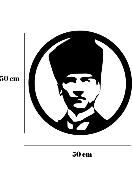 Metal Lazer Kesim Atatürk Tablosu - 50X50 cm fiyatları