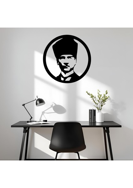 Metal Lazer Kesim Atatürk Tablosu - 50X50 cm fırsatları