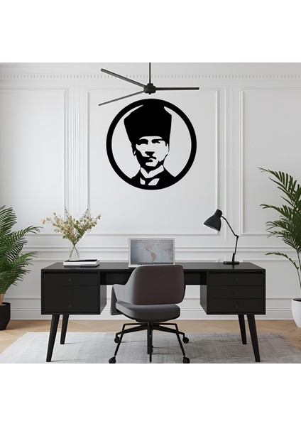 Metal Lazer Kesim Atatürk Tablosu - 50X50 cm
