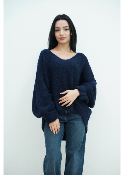 Kolları Katlamalı Triko Kazak