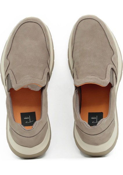 Hakiki Nubuk Deri Bej Casual Erkek Ayakkabı - Eva Taban - 256072 indirimleri