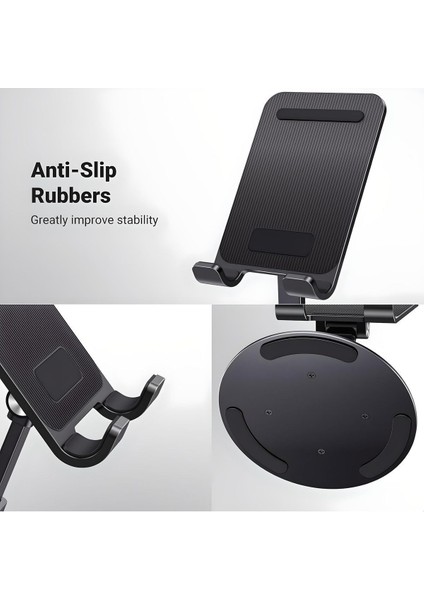 Metal Cep Telefonu Standı Çok Açı Ayarlanabilir Telefon Tutucu 360° Dönebilen Masa Üstü Katlanabilir