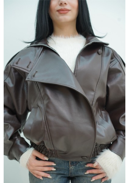 Dik Yaka Bomber Deri Ceket indirimleri