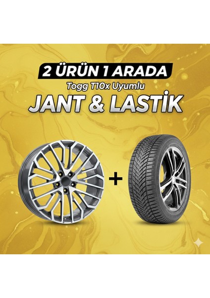 Togg T10X Uyumlu 225/60R18 Dört Mevsim Lastiği 4 Adet YILI:2025 + DY1648 Gmd 18"jant 4 Adet
