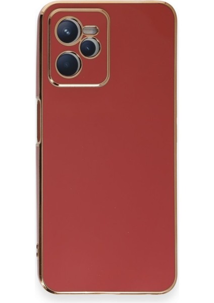 Realme C35 Kılıf Parlak Yapılı Esnek Volet Silikon Kapak